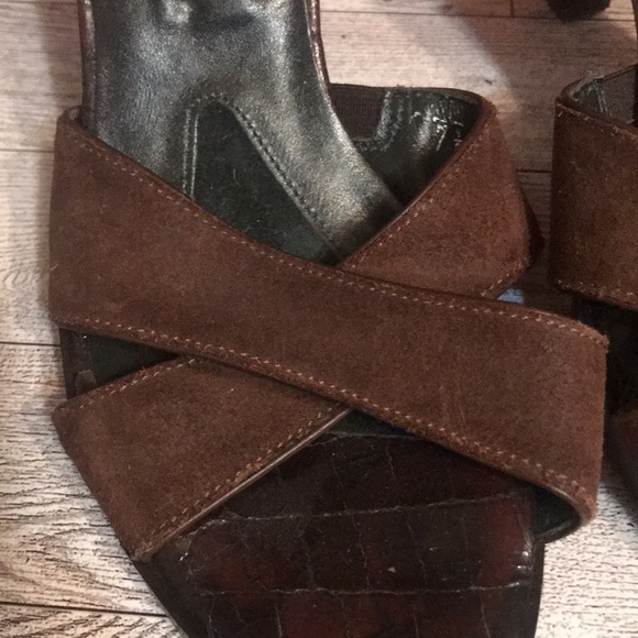 DONALD PLINER BROWN LEATHER 7.5 - Picture 2 of 6